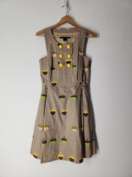 Marc Jacobs Dresses & Skirts - Marc Jacobs Heart Leaf Pinafore Retro Dress with pockets Y2K